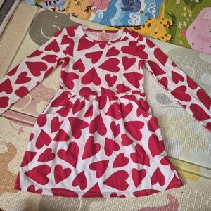 Cat & Jack White Dress with Red Heart Print